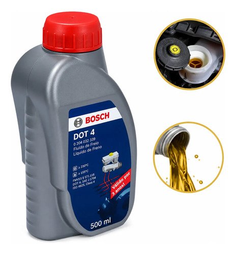 Fluido De Freio Bosch Dot 4 500ml Original Alta Performance