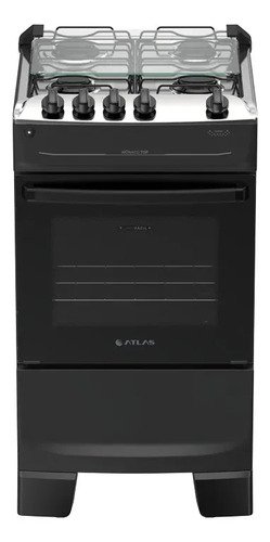 Fogão 4 Bocas Atlas Mônaco Top com Mesa de Inox Preto