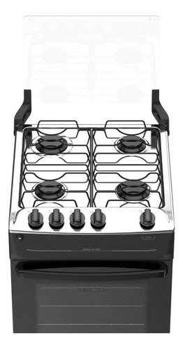Fogão 4 Bocas Atlas Mônaco Top com Mesa de Inox Preto