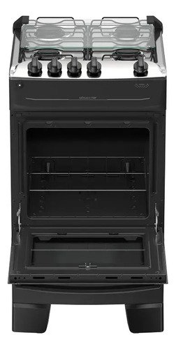 Fogão 4 Bocas Atlas Mônaco Top com Mesa de Inox Preto