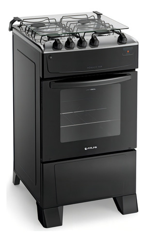 Fogao 4 bocas atlas monaco top com mesa inox e forno de 50 l