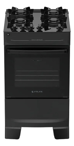 Fogao 4 bocas atlas monaco top glass automatico mesa de vidr