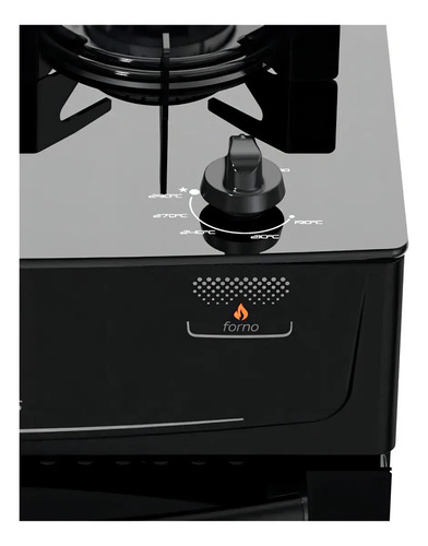Fogão 4 Bocas Atlas Mônaco Top Glass com Mesa de Vidro e Acendimento Automático Preto Bivolt