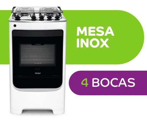 Fogão 4 Bocas CFO4NAB Branco com Acendimento Automático Bivolt Consul