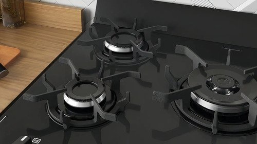 Fogão 5 Bocas A Gás Itamaster Itatiaia Com Timer Digital Tripla Chama E Forno 101l Preto/Reflecta
