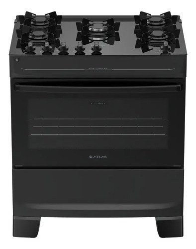 Fogao 5 bocas atlas monaco top glass automatico mesa de vidr