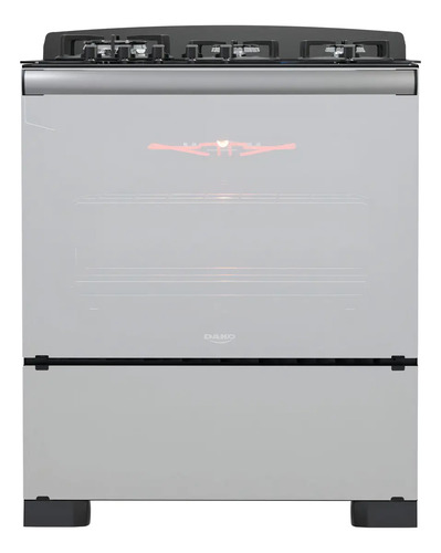 Fogão 5 Bocas Dako Diplomata Glass Style com Frente Espelhada Mesa de Vidro e Grill com Timer e Tripla Chama Bivolt