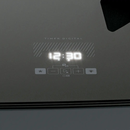 Fogão 5 Bocas Dako Supreme Black Glass com Mesa de Vidro Tripla Chama e Timer Digital Bivolt