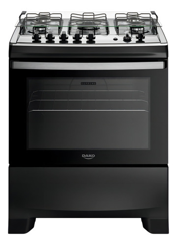 Fogao 5 bocas dako supreme mesa de inox e timer bivolt preto