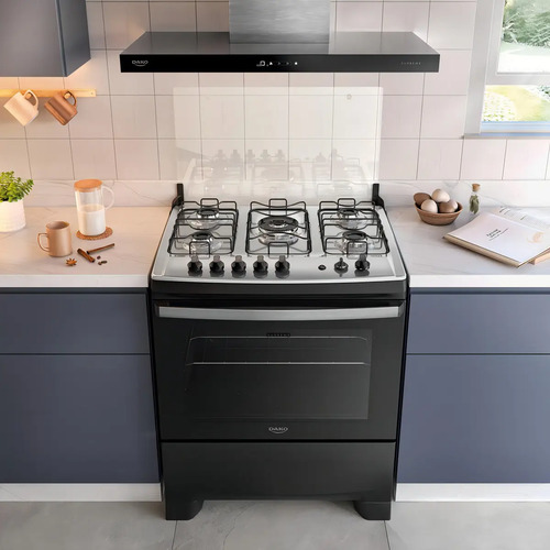 Fogão 5 Bocas Dako Supreme Mesa De Inox E Timer Bivolt Preto