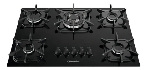 Fogao cooktop a gas mueller 601270003 5 bocas mesa vidro tem