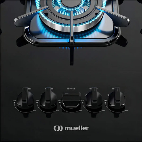 Fogão Cooktop A Gás Mueller 601270003 5 Bocas Mesa Vidro Tem