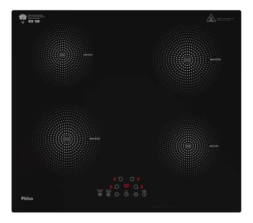 Fogao cooktop de inducao philco 4 bocas pct40a 9 niveisturbo