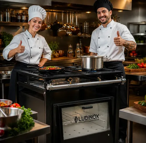 Fogão Industrial 4 Bocas Alta Pressão Com Forno 100l 80x73cm