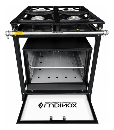 Fogão Industrial 4 Bocas Alta Pressão Com Forno 100l 80x73cm