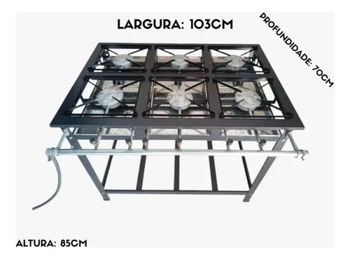 Fogão Industrial 6 Bocas Alta Pressão Oferta De Lançamento