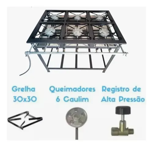 Fogão Industrial 6 Bocas Alta Pressão Oferta De Lançamento