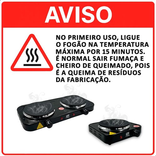Fogão Inma Cooktop Elétrico 2 Bocas 2000w Portátil Elétrico Mesa Fogareiro Chapa Inma Mesa Camping Automático Viagens Inox Pesca Prático Resistente Viagem Casa Trabalho Potente Disco Cozinha
