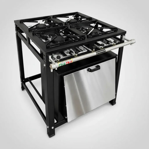 Fogao ludinox industrial 4 bocas alta pressao c forno 60 l