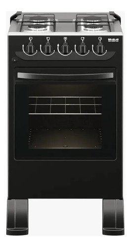 Fogão New Sirius 4 Bocas Mesa Inox Braslar Cor Preto