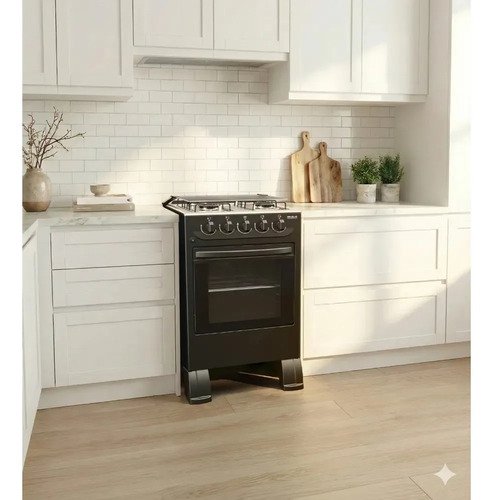 Fogão New Sirius 4 Bocas Mesa Inox Braslar Cor Preto