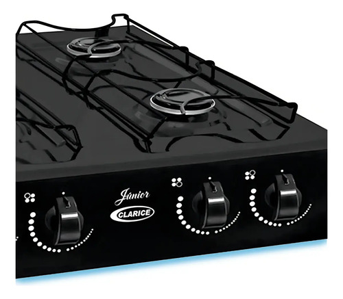 Fogão Portátil 4 Bocas Clarice Junior Preto GLP Acendimento Manual