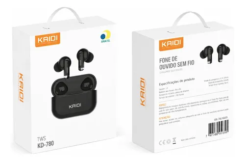 Fone Bluetooth 5.4 Sem Fio Tws Kaidi Kd780 Graves Potentes