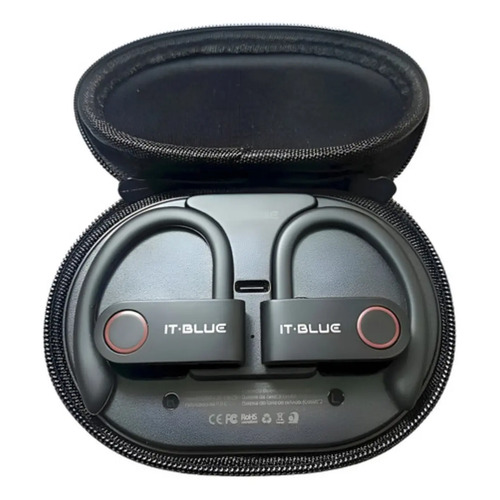 Fone de ouvido bluetooth 50 a prova de suor preto 1