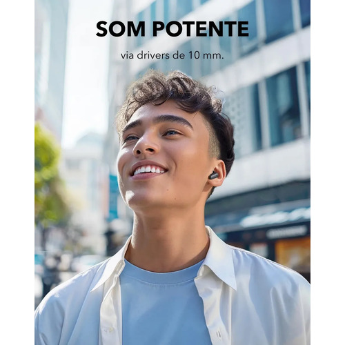 Fone de Ouvido Bluetooth 5.4 soundcore P30i da Anker, Cancelamento de Ruído Adaptativo, Graves Poderosos, 45H de Reprodução, Estojo 2-em-1 com Suporte para Celular, IP54, Fone sem fio TWS, Preto