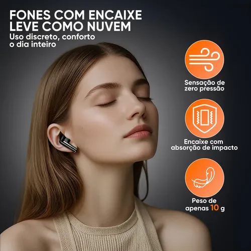 Fone De Ouvido Bluetooth Àprova D'água Com 50h Bateria Inova