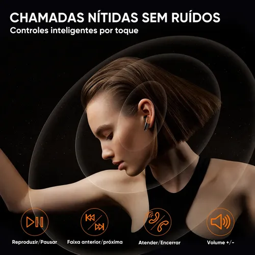 Fone De Ouvido Bluetooth Àprova D'água Com 50h Bateria Inova