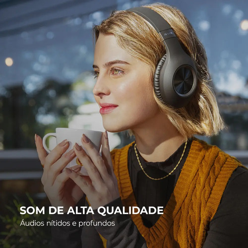 Fone de Ouvido Headphone AIWA HP-02-B Bluetooth ANC Alta Definição