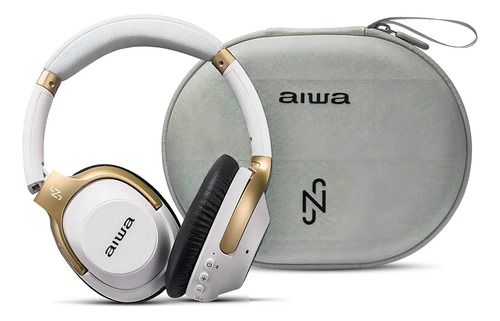 Fone De Ouvido Headphone Neymar Jr. Aiwa AWS-HP-NJ-01-WG Bluetooth Branco/dourado EDIÇÃO LIMITADA