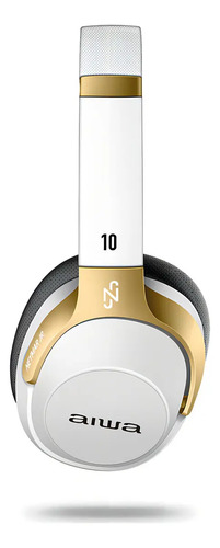 Fone De Ouvido Headphone Neymar Jr. Aiwa AWS-HP-NJ-01-WG Bluetooth Branco/dourado EDIÇÃO LIMITADA