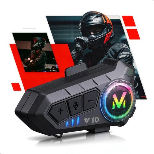 Fone de ouvido para capacete intercomunicador bluetooth rgb