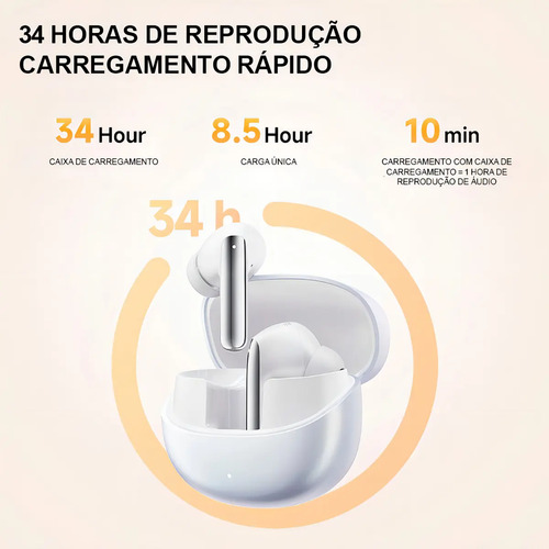 Fone De Ouvido Qcy Ht08 Melobuds Pro Anc Conexão Multiponto Cor Preto