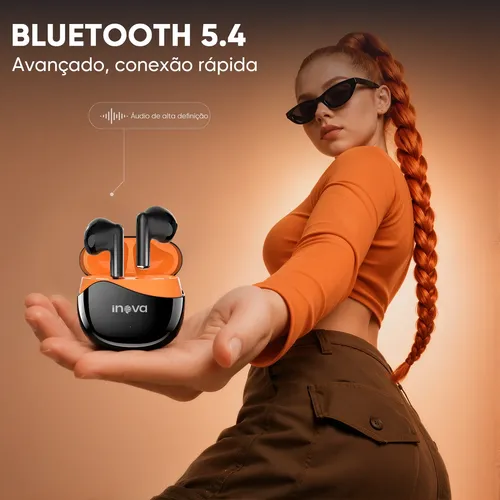 Fone De Ouvido Sem Fio Bluetooth 5.4 Inova Tws