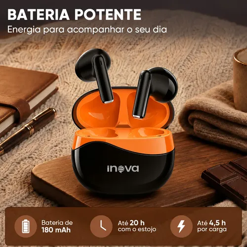 Fone De Ouvido Sem Fio Bluetooth 5.4 Inova Tws