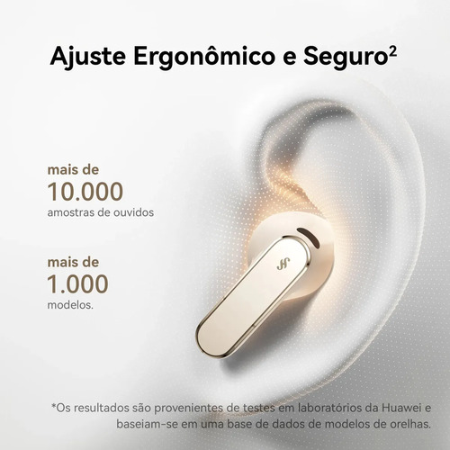 Fone de Ouvido Sem Fio HUAWEI FreeBuds Pro 5 Cancelamento de Ruído com IA de Motor Duplo Som Ultra Imersivo Chamadas Estáveis e Nítidas IP57 Até 38 horas Autonomia de Bateria Areia