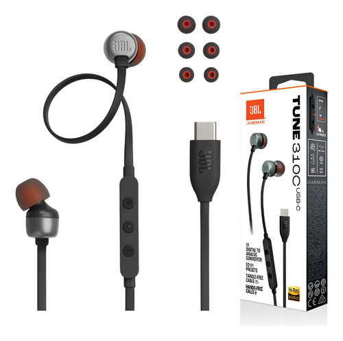 Fone de ouvido tipo c com fio jbl tune 310 original