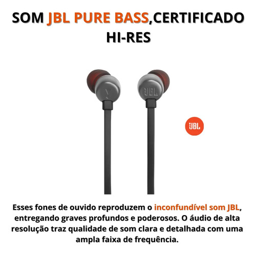 Fone De Ouvido Tipo C Com Fio Jbl Tune 310 Original