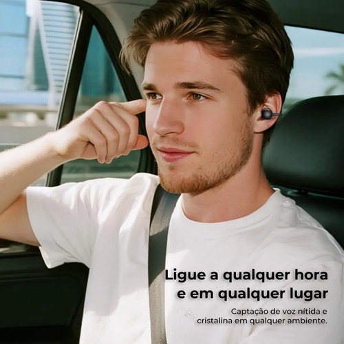 Fone Open Ear Dapon DPF25 Bluetooth 6.0 Sem Fio Com Microfone ENC 6H Tempo de espera de até 200 horas Cor Preto