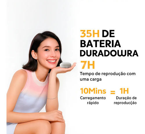 Fone Qcy Buds T43 Bluetooth 5.3 Enc Ipx4 Cor Azul