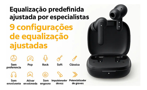 Fone Qcy Buds T43 Bluetooth 5.3 Enc Ipx4 Cor Azul
