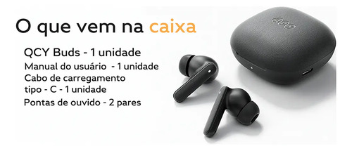 Fone Qcy Buds T43 Bluetooth 5.3 Enc IPX4 Cor Preto