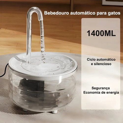 Fonte Bebedouro Automático Usb Miw 1,5l Para Gatos E Cães