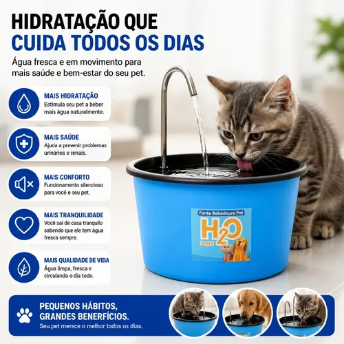 Fonte Bebedouro H2o Plus Usb