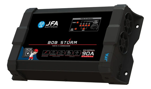 Fonte carregador jfa bob storm 90a bivolt automatico cor pre