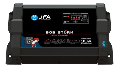 Fonte Carregador Jfa Bob Storm 90a Bivolt Automático Cor Preto