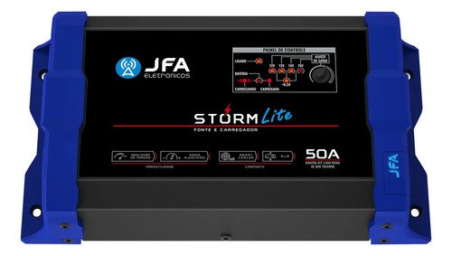 Fonte Carregador JFA Storm Lite 50A 1050W Bivolt Smart Cooler Azul